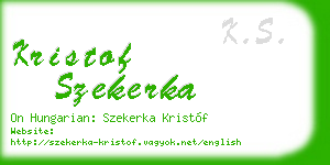 kristof szekerka business card